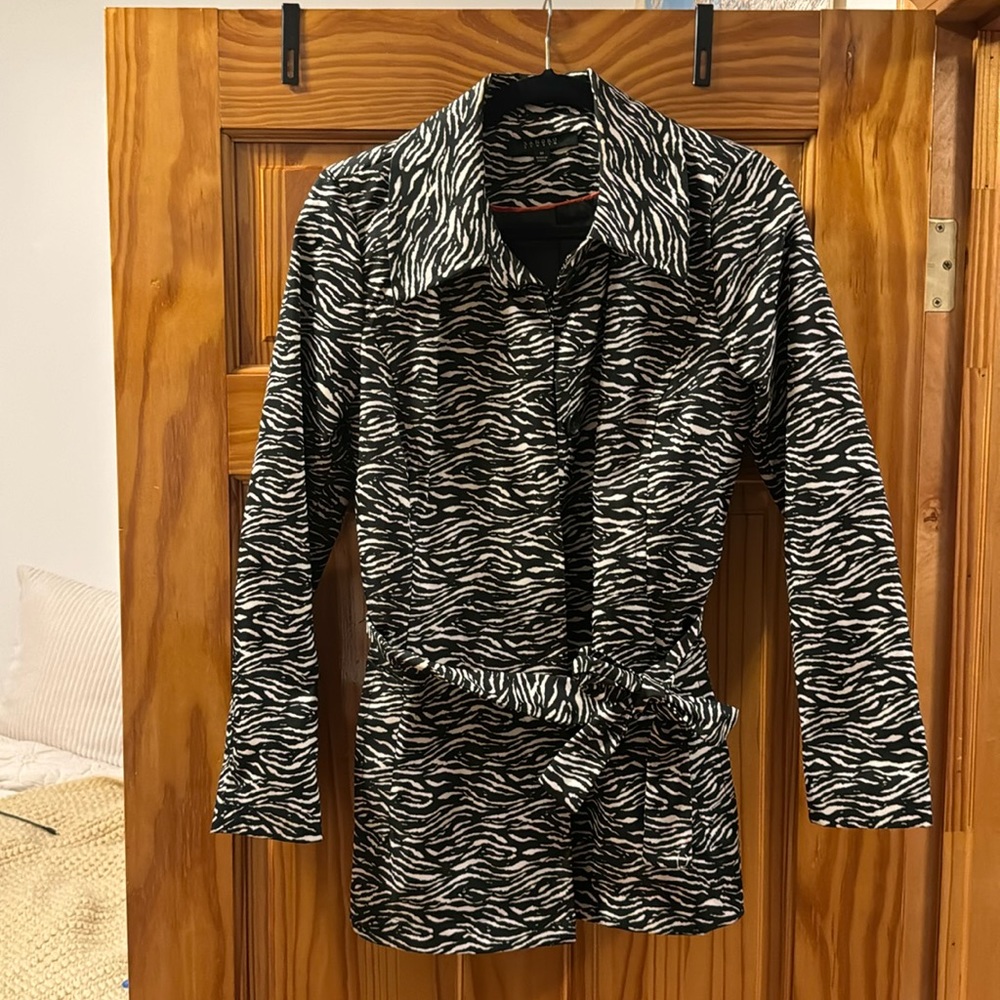 Zebra Print Lined Raincoat